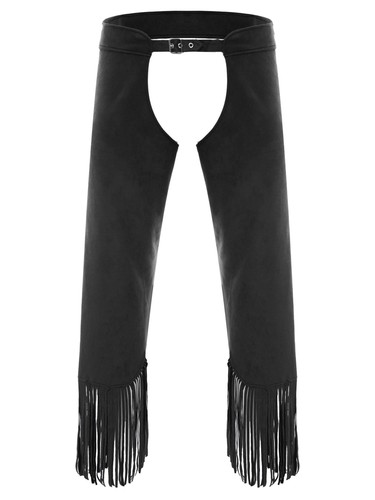 Men Pants Riding Costume Theme Casual Wear Fashion Cowboy Carnivals Chaps Rave - Picture 21 of 58
