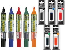 Pilot BeGreen V Board Dry Erase Markers, Bullet Tip, 2 Markers with 6 Refills