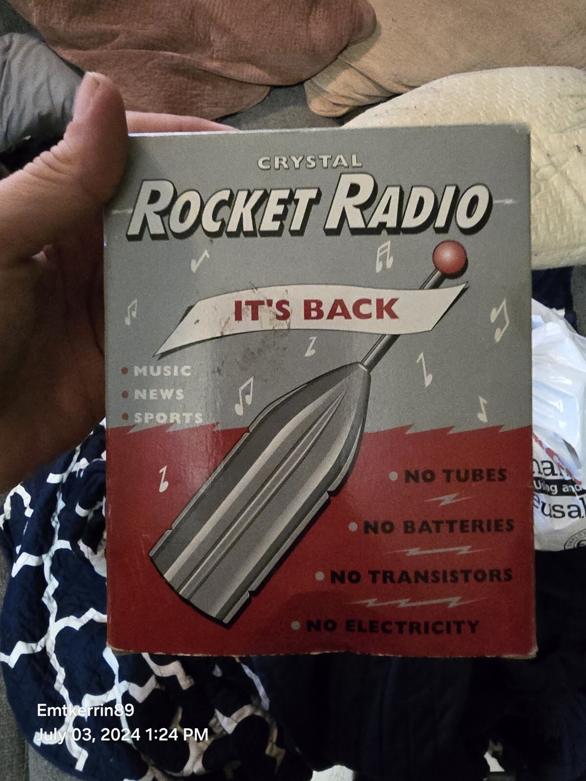 Restoration Hardware Crystal Rocket Radio with Box & Instructions