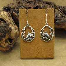 Sterling Silver Dangle Dolphin Earrings