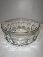 Arcoroc France Thumbprint Glass Serving Vegetable Bowl Dessert Fruit Salad  8.7"