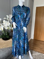 Monsoon Womens Dress UK 12 Maxi Blue 100% Polyester Maxi