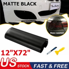 12" x 72" Matte Black Smoke Car Headlight Taillight Fog Vinyl Tint Film Sheet US