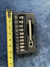 Snap On 14 Drive Low Profile Socket Set And Ratchet Metric 6pt.