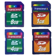Transcend SD Card 1G/2G/4G/8GB For Old Cameras/DV Vintage Devices Reliable