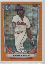 2014 Bowman Prospects Chrome Retail Orange Wave Refractor Maikel Franco e6p