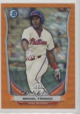 2014 Bowman Prospects Chrome Retail Orange Wave Refractor Maikel Franco e6p