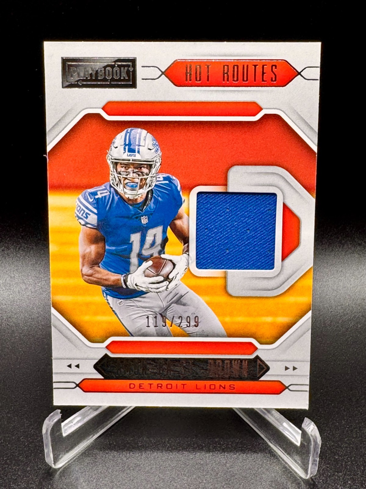 Amon-Ra St. Brown Panini Playbook Hot Routes Relics #HRASB Base