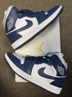 Size Air Jordan Mid Midnight Navy Gold Charms W