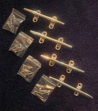 Stainless Steel Boat Cleats, 5" Long, Marine Grade 316 SS, Pack of 4 w/Screws