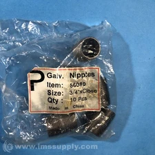 56080 Bag of 10 Pipe Nipples, Fully Threaded, 3/4" x Close 2837