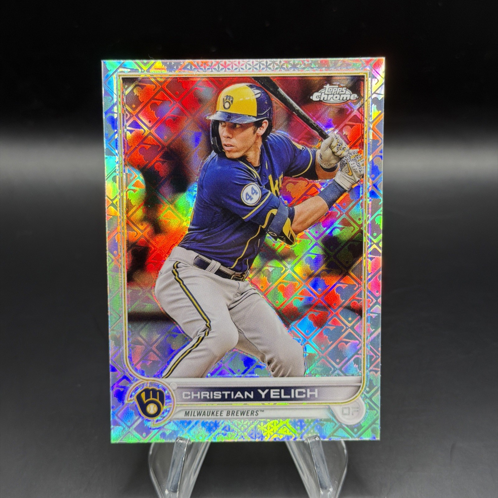 2022 Topps Chrome Logofractor Christian Yelich #106 - Milwaukee Brewers