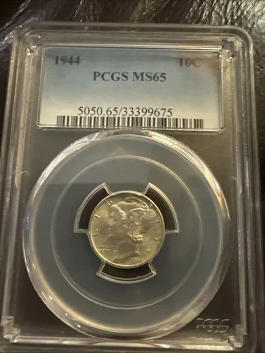 1944 10C Mercury Dime PCGS MS65 90% Silver (See Description)