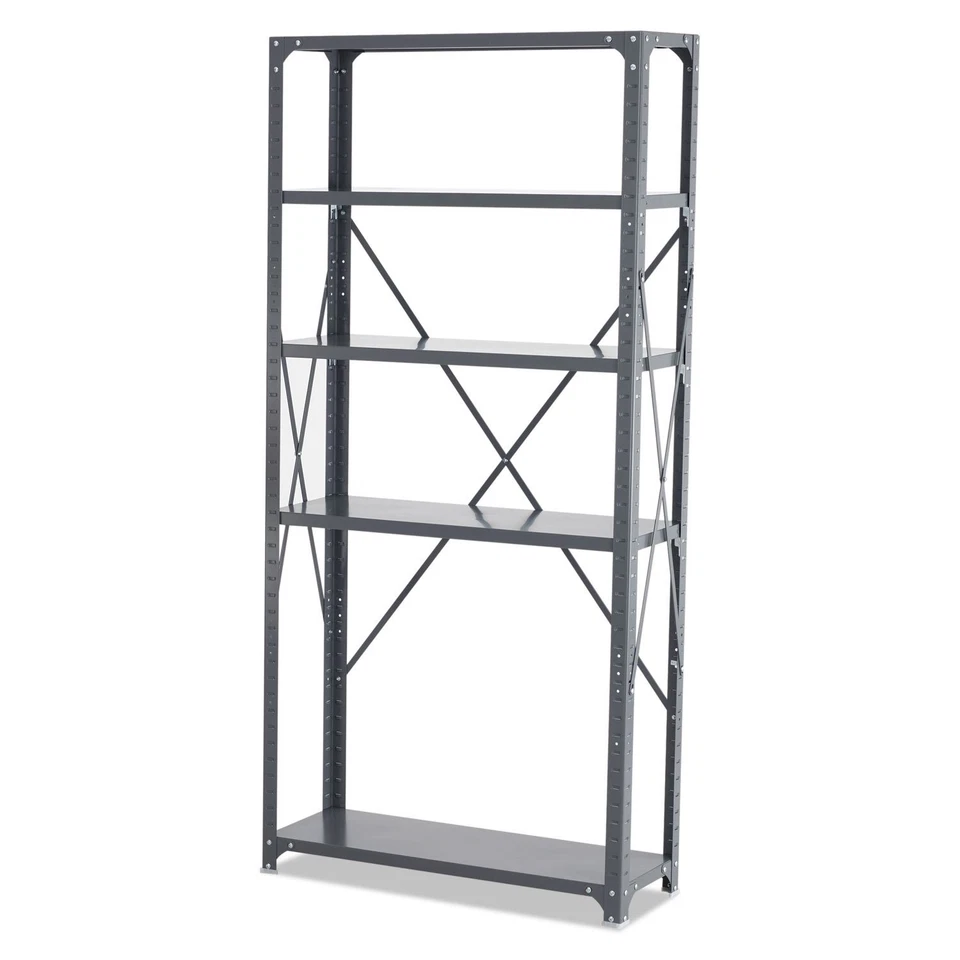 Products 6265 Kit de Estantería Comercial 36" W x 12" D x 72" H con 5 Estantes, Gris Foto 4 de 4