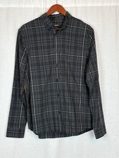Express Slim Black Plaid Button Down Shirt Mens Med. NWOT