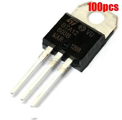 100Pcs TO-220AB BTA12-600B BTA12 Triac 600V 12A New Ic zf