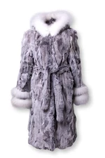 Rabbit Fur Coat Hooded