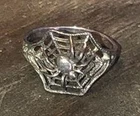 Vintage Unique Sterling Silver Gothic 925 Spider In A Web Ring Size 8
