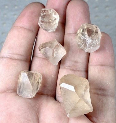 240 Carats Natural Rough Translucent Topaz 5 Crystal Lot  from Skardu  pakistan