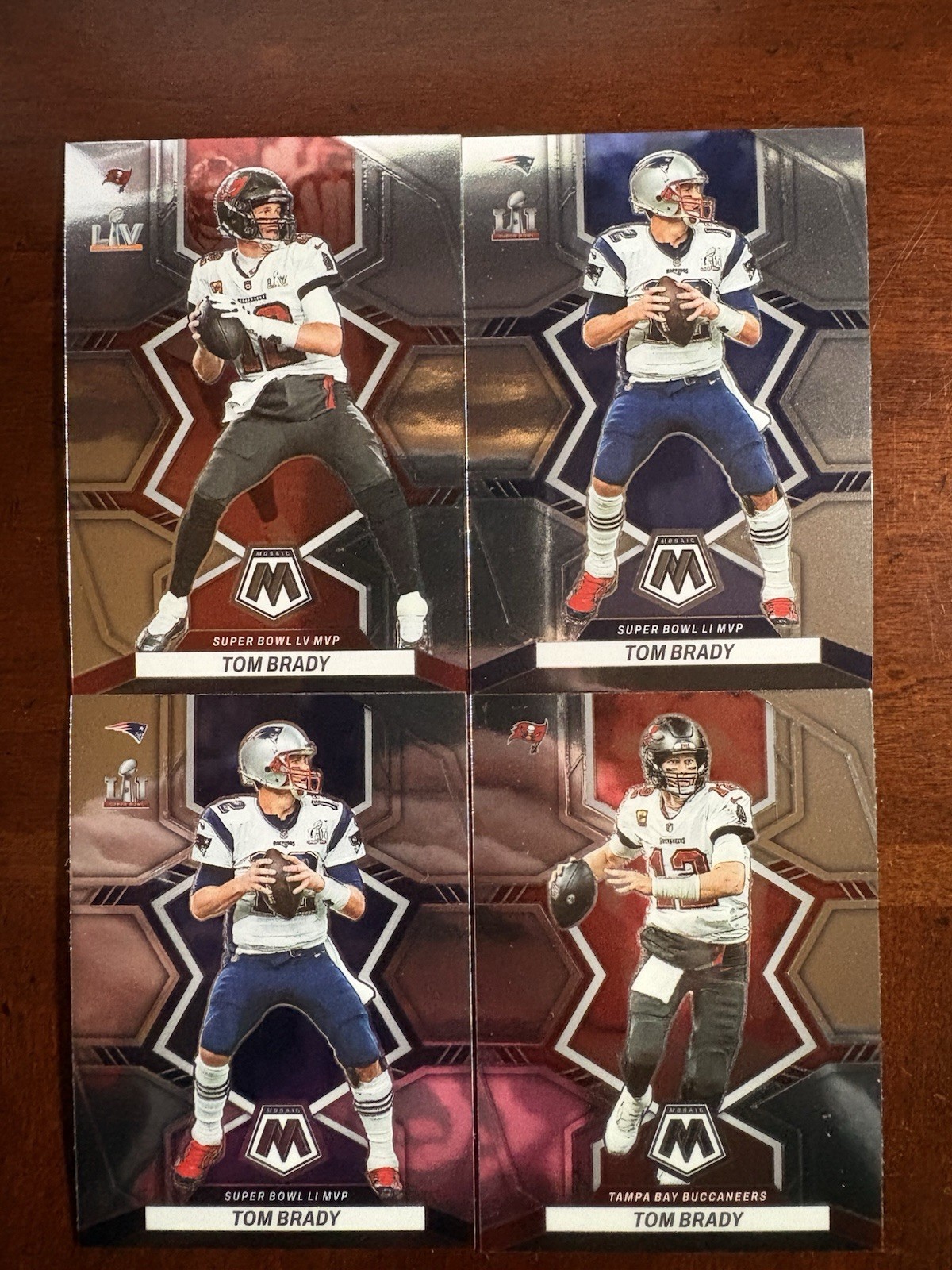 Panini Mosaic Tom Brady New England Patriots Tampa Bay Bucs 4 Card Lot