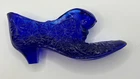Vintage Fenton Button & Daisy Cobalt Blue Cat Head Glass Shoe Slipper
