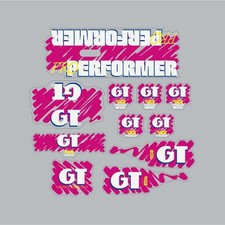 1988 GT BMX - PRO Performer decal set for Black or Blue frame - on Clear
