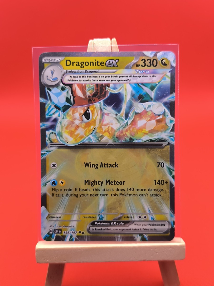 Pokemon Lotto Di 3 Carte - Dragonite Ex Tera 159/197 Double Rare - Obsidian Flames Evolution - 2