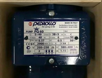 1PC Pedrollo PQ60 Electric Peripheral Oil Pump 0.5HP Brass Impeller 380V 50Hz