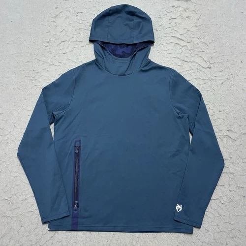 Greyson Sequoia Hoodie Men’s M Blue Zip Pocket Performance Sweatshirt Golf - product listing photo