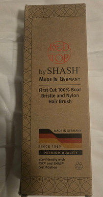 Red Top By Shash 100% Boar Bristle & Nylon Hairbrush, Black