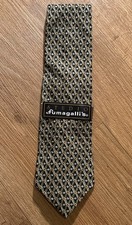Studio By Fumagalli’s Tie Italian Silk Made In USA Black/Green Patterned NWT