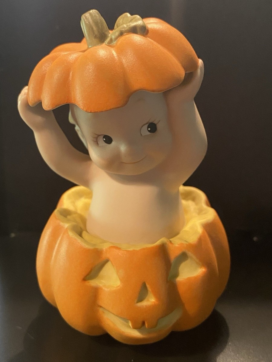 Vintage 1993 Jesco Kewpie Bisque Baby In Pumpkin, Made In
