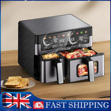 10L Dual Air Fryer 2400W Digital Cooker Oven 1-in-1 Healthy Frying Double Basket