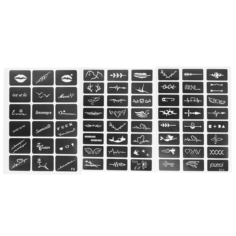 Semi Permanent Small Tattoo Stencil Airbrush Temporary Templates.