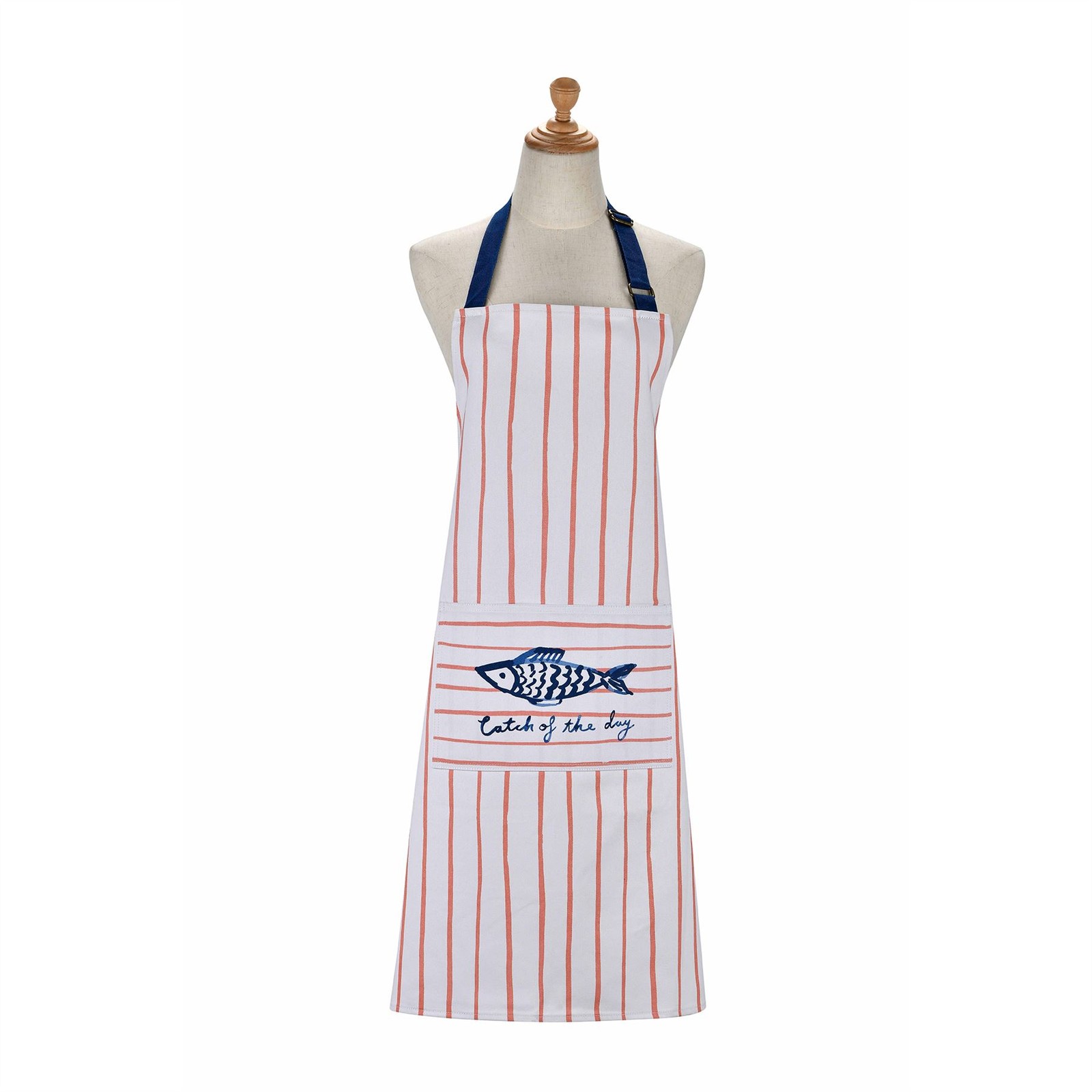 No Holiday Striped 100% Cotton Bib Apron - Image 2