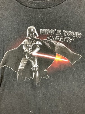 Vintage Star Wars Darth Vader Who You Daddy T Shirt Lucas Film Tee Movie Yoda L