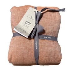 West Elm European Flax Linen Melange Duvet Cover Full/Queen Terracotta New