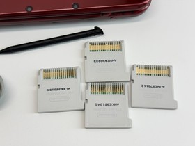 New 3DS XL Metallic Red Handheld System Bundle w/Games & Charger