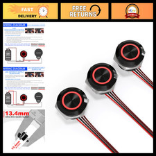 3PCS 12mm Waterproof Momentary Push Button Switch 12V, 0.05A, Red LED, 5-24V DC