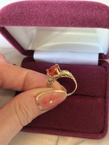 Authentic Ross Simons 18k gold plated 925 silver ring with checkerboard cut fiery ring