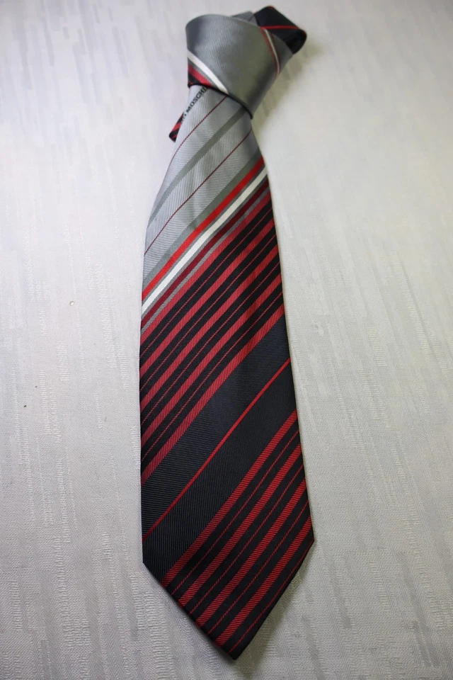 Moschino Milan en Soie Noeu Cravate Made IN Italy Vintage Classique - Photo 4/4