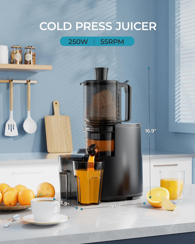 Exprimidor prensado en frio 250W 55 pulgadas facil limpiar frutas y verduras - Bild 6 von 12