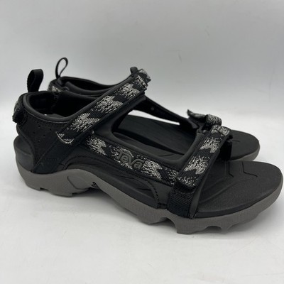 Teva Tanza Sandals Youth Sz 6 Slingback Hook And Loop Open Toe 1093489Y Black