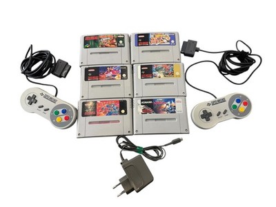 Super Nintendo SNES Spiele + 2x Controller +  Mega Man 7 und weitere