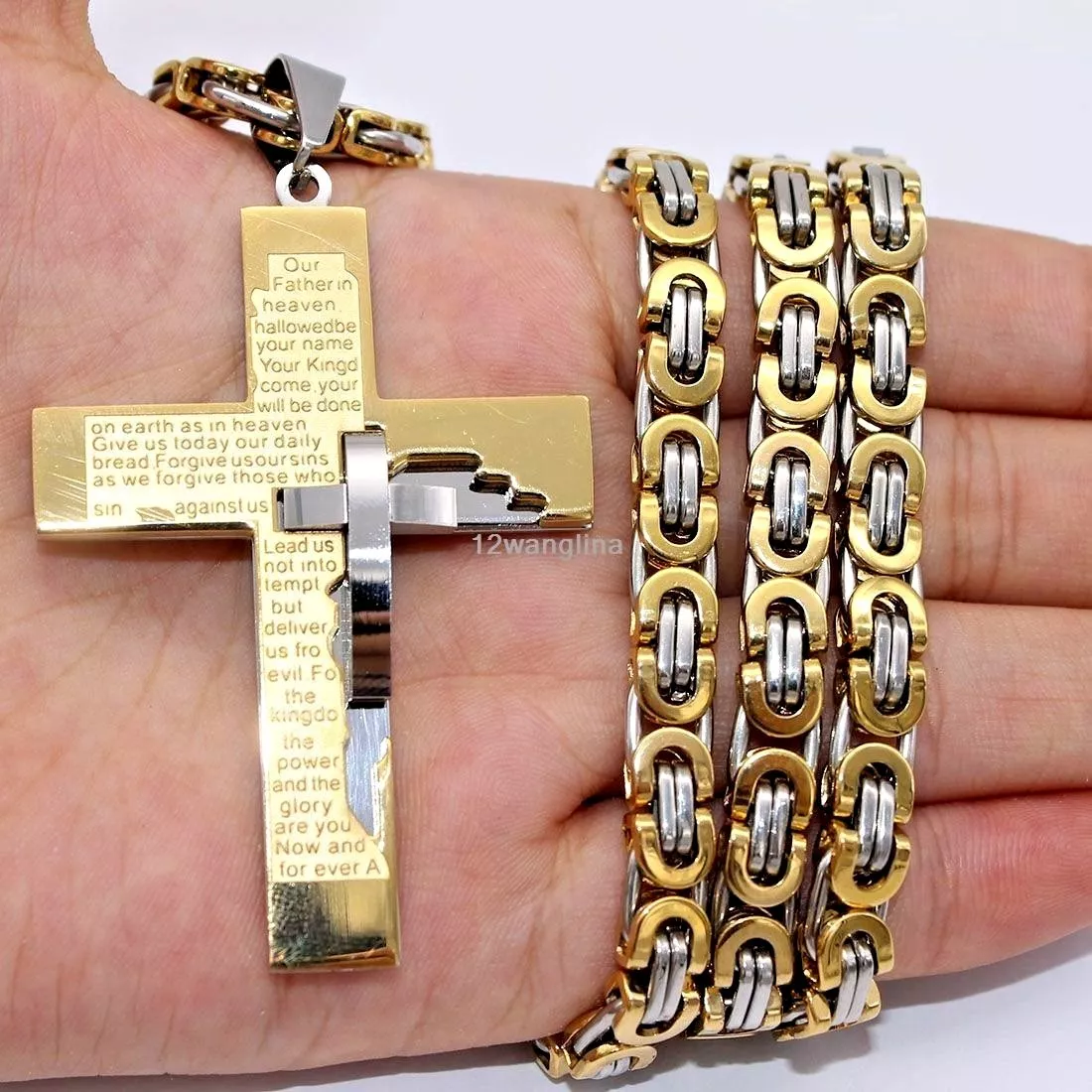Boys gold cross necklace store
