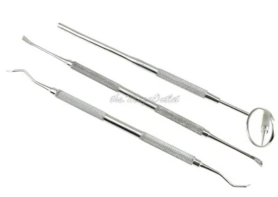 MAQNSCO Dental Tartar Calculus Plaque Remover Tooth Scraper Dental Mirror 3 Piece Set