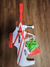 NERF FORTNITE Pullpup SNIPER RIFLE Scope Battery Powered Tested W/25 Darts