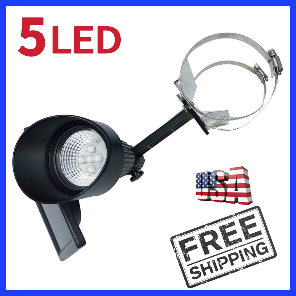 5LED Solar Powered Flag Pole Spot Supper Light Spotlight Flagpole Dusk To Dawn