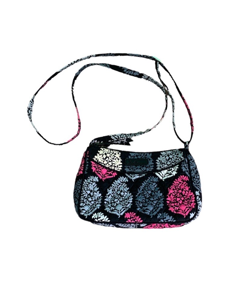 Vera Bradley Northern Lights Small Crossbody Quilted Black Pink Gray Purse Bag