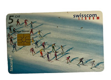Taxcard, 5 CHF Swisscom Collect Swiss Phone Card "Cross-Country Ski" 2001